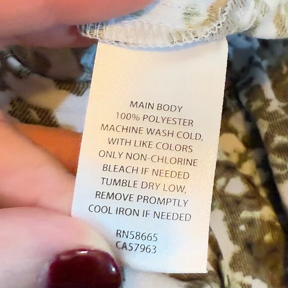 Open Edit Womens Small Olive Blue Cosmic Floral Pull on Pants Printed Abstract - Picture 10 of 11